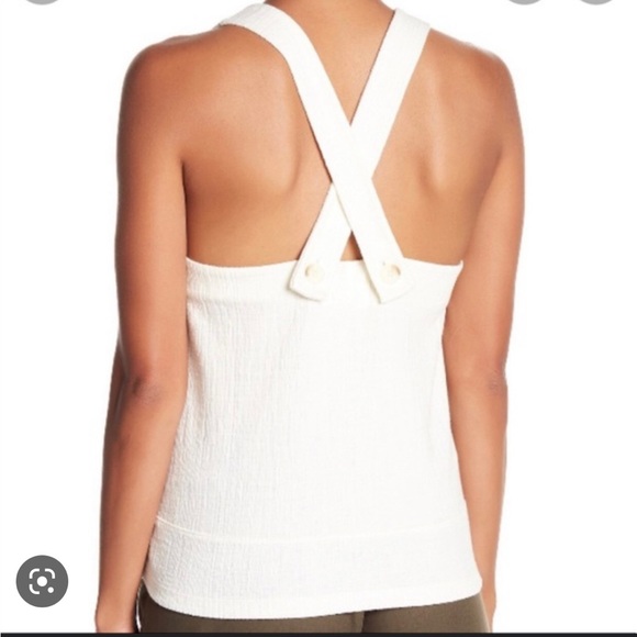 Madewell Apron Cross Back Tank Top in Ivory, Size XL - Picture 3 of 6